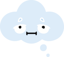 flat color retro cartoon of a thought bubble png