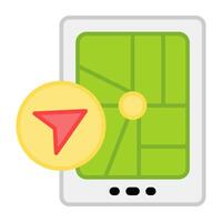 A flat design, icon of mobile navigation vector