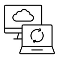 A flat design, icon of cloud syncing vector