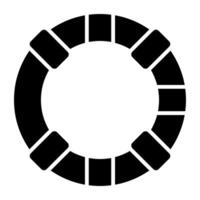 A glyph design, icon of lifebuoy vector