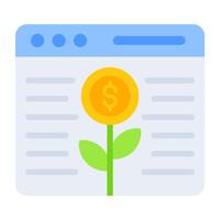 A flat design, icon of dollar plant vector