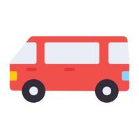 Van vector icon in flat design