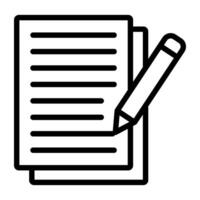 Icon of article writing, linear design vector