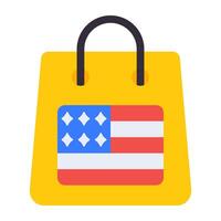 Flat design of shopping bag icon for websites and apps vector