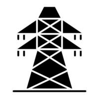 A glyph design, icon of electric pole vector