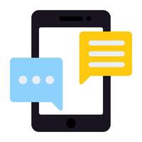 A flat design, icon of mobile chat vector