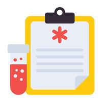 An editable flat vector of medical report