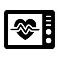 latido del corazón dentro monitor representando cardiografía icono vector