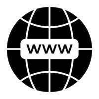 A unique design icon of www, worldwide web browser vector