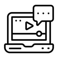 Linear design, icon of online video vector