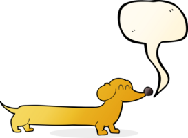 dachshund de dibujos animados con burbujas de discurso png