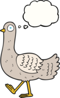 hand drawn thought bubble cartoon pigeon png