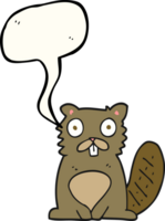 hand drawn speech bubble cartoon beaver png