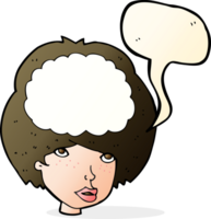 cartoon empty headed woman with speech bubble png