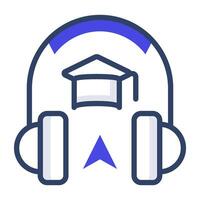 An icon design of audio learning, editable vector