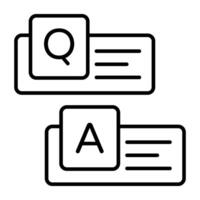 A linear design, icon of question answer vector