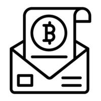 Trendy vector design of bitcoin mail