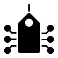 cupón con nodos, icono de seo etiqueta vector