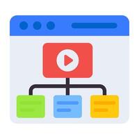 A flat design, icon of web video network vector