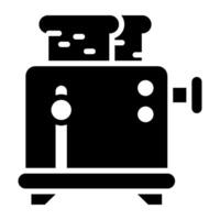 A solid design, icon of toaster vector