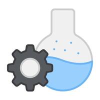 Gear with flask, lab management icon vector