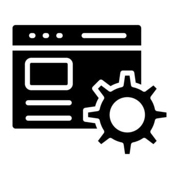 engranaje con Página web, web ajuste icono vector