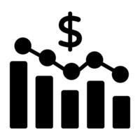 Solid design, icon of financial chart vector