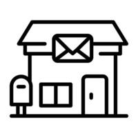 Envelope on building, concept of post office vector