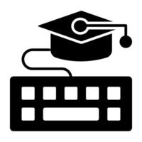 A glyph design, icon of digital education vector