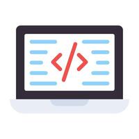 A flat design, icon of online coding vector
