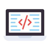 A flat design, icon of online coding vector