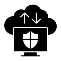 A flat design, icon of cloud data transfer vector