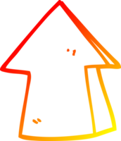 warm gradient line drawing of a cartoon pointing arrow png