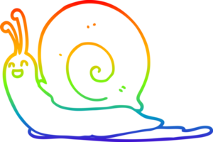 rainbow gradient line drawing cartoon snail png