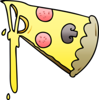 quirky gradient shaded cartoon slice of pizza png