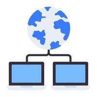 A flat design, icon of connected devices vector