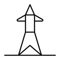 A linear design, icon of energy pole vector