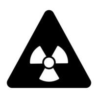 un glifo diseño, icono de radioactivo precaución vector