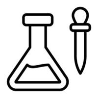 Dropper with flask, icon of lab apparatus vector