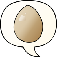 cartoon egg and speech bubble in smooth gradient style png