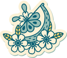 tattoo style sticker of a decorative lemon png