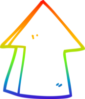 rainbow gradient line drawing cartoon pointing arrow png