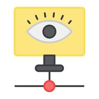 A flat design, icon of folder monitoring vector