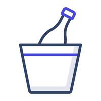 Editable flat design of beer bucket, beer bottle inside basket vector