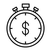 A linear design, icon of time is money vector