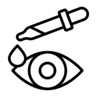 Eye drops icon in linear design vector