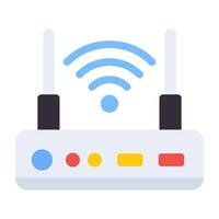 A flat design, icon of wifi device vector