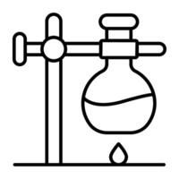 A  linear design, icon of chemical experiment vector