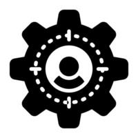 Solid design, icon of user management vector