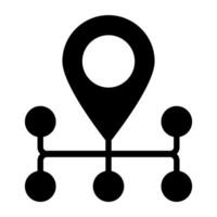 Network location icon in glyph design vector